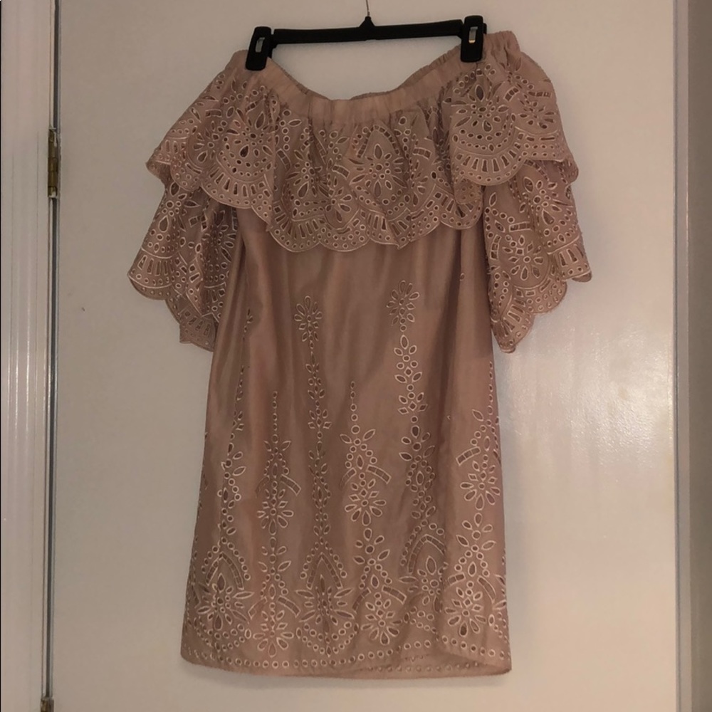 Parker off the shoulder blush dress